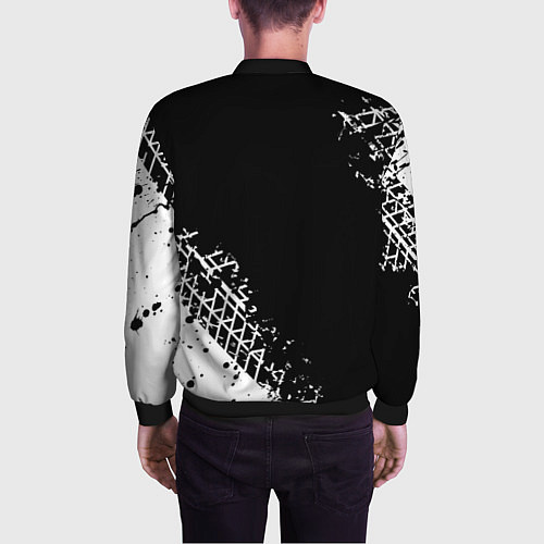 Мужской бомбер Сузуки: следы от шин / 3D-Черный – фото 4