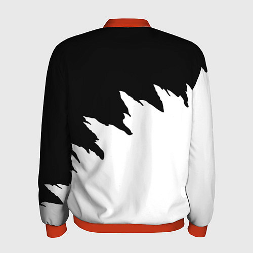 Мужской бомбер Ведьмак белое лого краски / 3D-Красный – фото 2