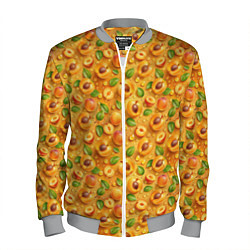 Бомбер мужской Сочные абрикосы паттерн, цвет: 3D-меланж