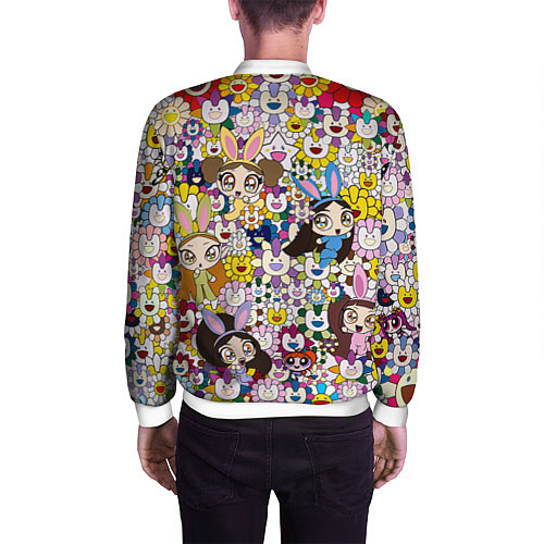 Мужской бомбер Right now NewJeans and Takashi Murakami / 3D-Белый – фото 4