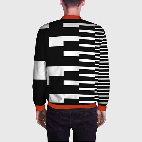 Мужской бомбер Россия геометрия / 3D-Красный – фото 4