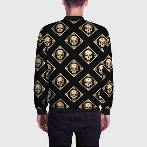 Мужской бомбер Черепа текстурные / 3D-Черный – фото 4