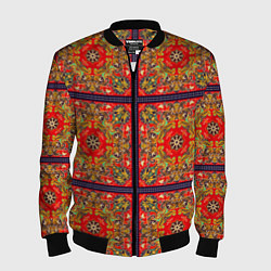 Бомбер мужской Орнамент пейсли, цвет: 3D-черный