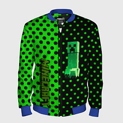 Бомбер мужской Minecraft creeper pattern, цвет: 3D-синий