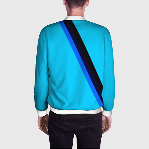 Мужской бомбер Россия спортивная геометрия / 3D-Белый – фото 4