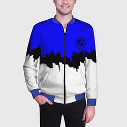 Бомбер мужской BMW sport texture, цвет: 3D-синий — фото 2