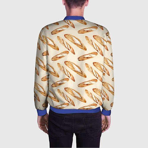 Мужской бомбер The baguette pattern / 3D-Синий – фото 4