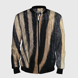 Бомбер мужской Мех зебры, цвет: 3D-черный