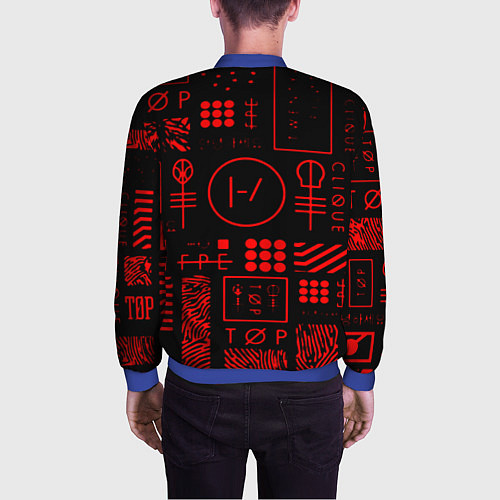 Мужской бомбер Twenty one pilots pattern rock / 3D-Синий – фото 4