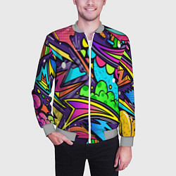 Бомбер мужской Яркое граффити, цвет: 3D-меланж — фото 2