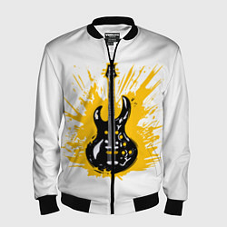 Бомбер мужской Гитарный всплеск, цвет: 3D-черный