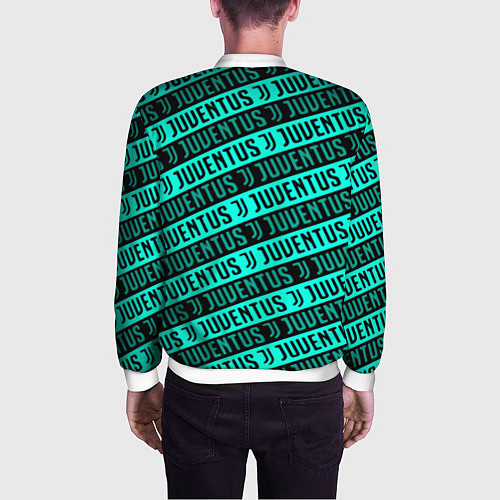 Мужской бомбер Juventus pattern logo steel / 3D-Белый – фото 4