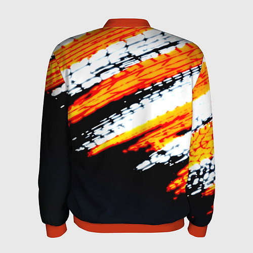 Мужской бомбер RUST краски текстура абстрактная / 3D-Красный – фото 2