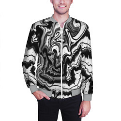 Бомбер мужской Черно-белая абстракция суминагаши, цвет: 3D-меланж — фото 2