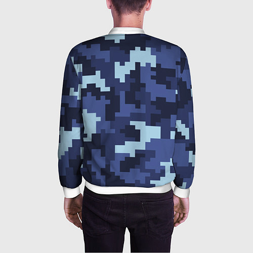 Мужской бомбер Пиксельный камуфляж текстура / 3D-Белый – фото 4