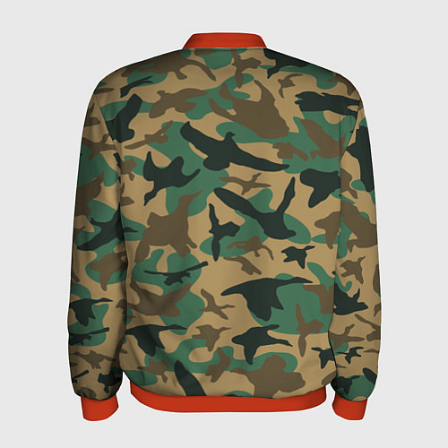 Мужской бомбер Армейский камуфляж текстура / 3D-Красный – фото 2
