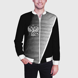 Бомбер мужской Герб текстура геомтерия, цвет: 3D-белый — фото 2