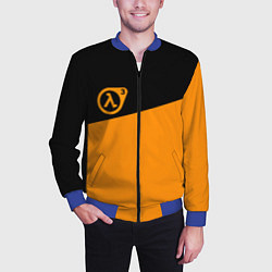 Бомбер мужской Half life orange game, цвет: 3D-синий — фото 2