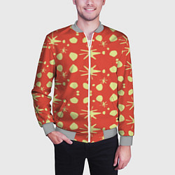Бомбер мужской Лимонные пятна на красном цвете Фиеста, цвет: 3D-меланж — фото 2