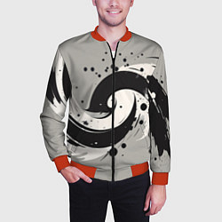 Бомбер мужской Инь-янь абстракция - нейроарт, цвет: 3D-красный — фото 2