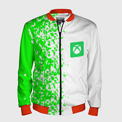 Бомбер мужской Xbox кислотные зеленые краски, цвет: 3D-красный