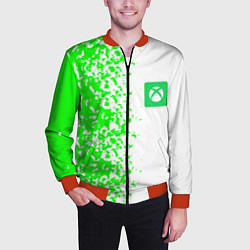 Бомбер мужской Xbox кислотные зеленые краски, цвет: 3D-красный — фото 2