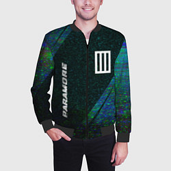 Бомбер мужской Paramore glitch blue, цвет: 3D-черный — фото 2