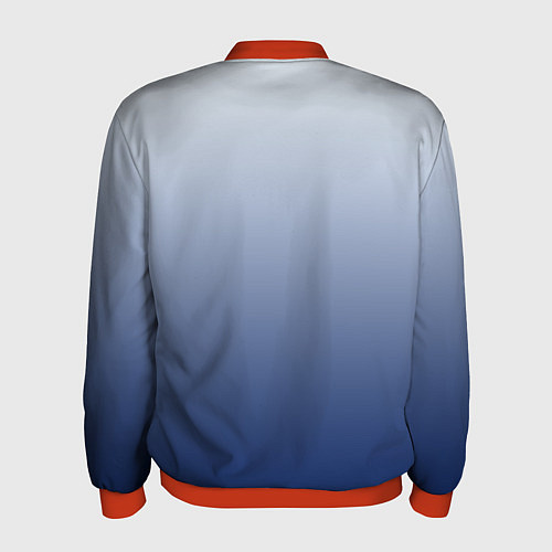 Мужской бомбер Бело синий градиент / 3D-Красный – фото 2