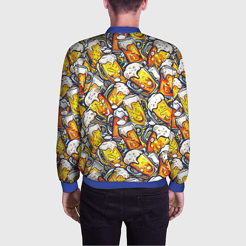 Мужской бомбер Граффити пиво пенное / 3D-Синий – фото 4
