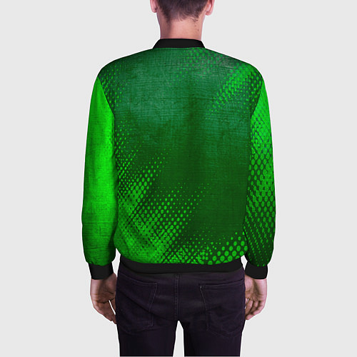 Мужской бомбер Volkswagen - green gradient вертикально / 3D-Черный – фото 4