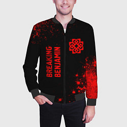 Бомбер мужской Breaking Benjamin - red gradient вертикально, цвет: 3D-черный — фото 2