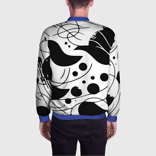 Мужской бомбер Fashion abstraction - ai art fantasy / 3D-Синий – фото 4