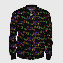 Бомбер мужской Logo - Schoolboy Runaway pattern, цвет: 3D-черный
