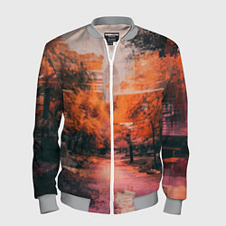 Мужской бомбер Винтажные осенние улицы