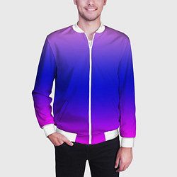 Бомбер мужской Неоновая градиент абстракция, цвет: 3D-белый — фото 2
