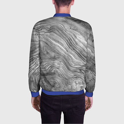 Мужской бомбер Текстура дерева - абстракция / 3D-Синий – фото 4
