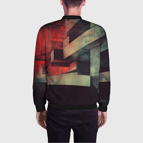 Мужской бомбер Бетонный брутализм / 3D-Черный – фото 4