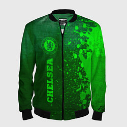 Бомбер мужской Chelsea - green gradient по-вертикали, цвет: 3D-черный