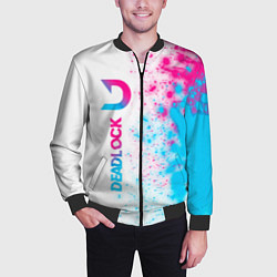 Бомбер мужской Deadlock neon gradient style по-вертикали, цвет: 3D-черный — фото 2