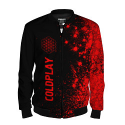 Бомбер мужской Coldplay - red gradient по-вертикали, цвет: 3D-черный