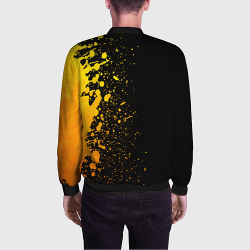 Мужской бомбер Deadlock - gold gradient по-вертикали / 3D-Черный – фото 4