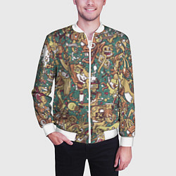 Бомбер мужской Монстры и девушки, цвет: 3D-белый — фото 2