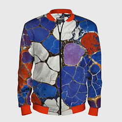 Бомбер мужской Потрескавшаяся плитка, цвет: 3D-красный