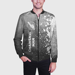 Бомбер мужской Chainsaw Man - grey gradient по-вертикали, цвет: 3D-черный — фото 2
