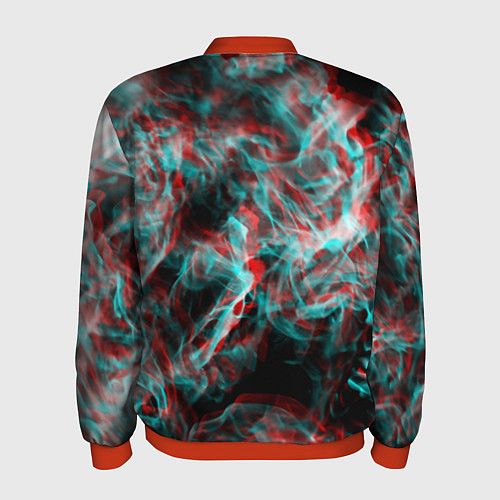 Мужской бомбер Дым из вейпа глитч / 3D-Красный – фото 2