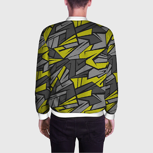 Мужской бомбер Абстрактный геометрический паттерн / 3D-Белый – фото 4