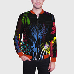 Бомбер мужской Неоновый сюреализм, цвет: 3D-красный — фото 2