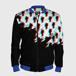 Бомбер мужской Billie Eilish pattern glitch, цвет: 3D-синий