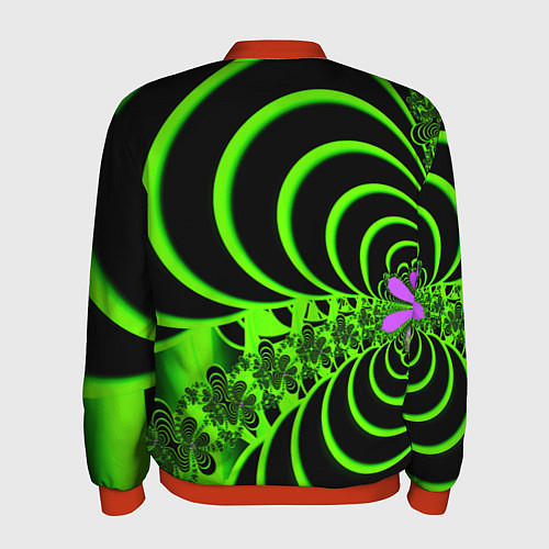 Мужской бомбер Оптические иллюзии абстракция / 3D-Красный – фото 2