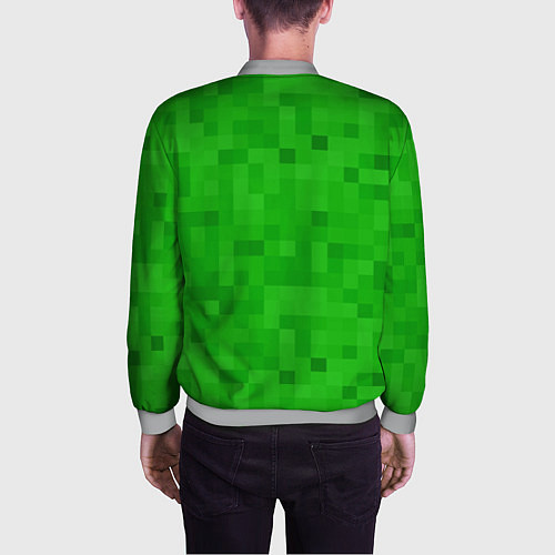 Мужской бомбер Крипер персонаж текстура / 3D-Меланж – фото 4